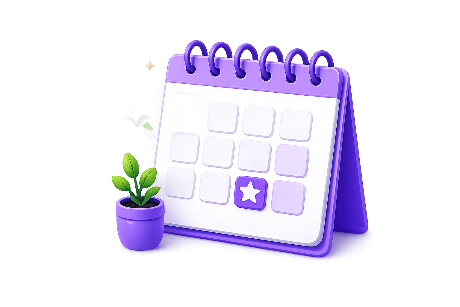 Purple family calendar illustration