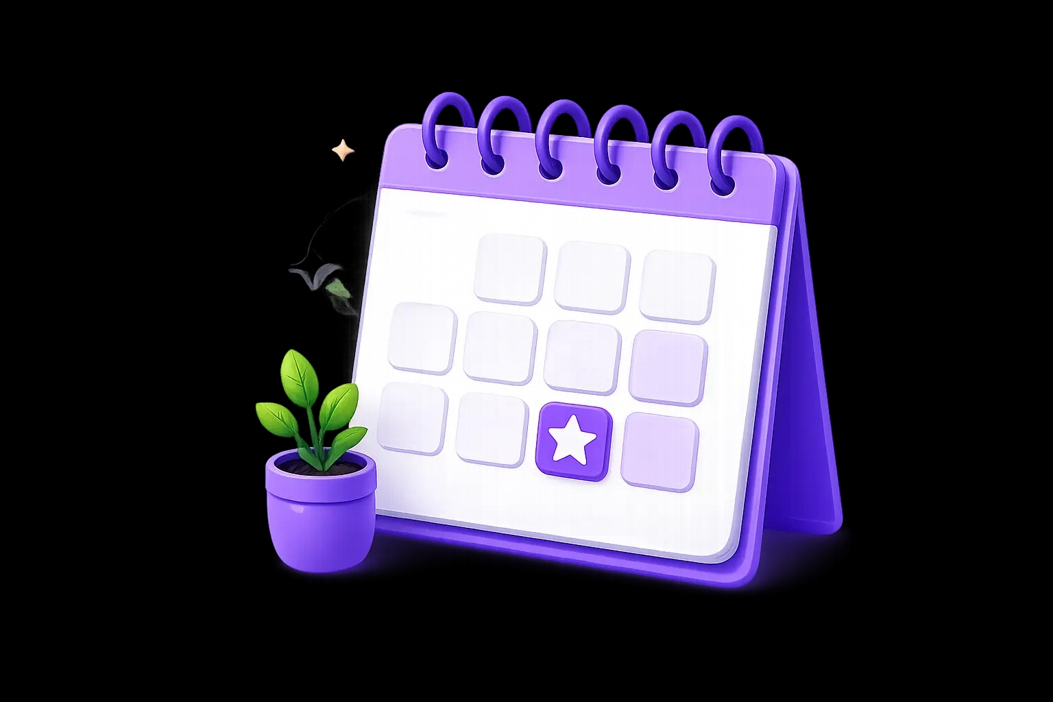 Purple family calendar illustration