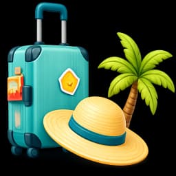 Travel luggage and palm tree for an upcoming Goa trip