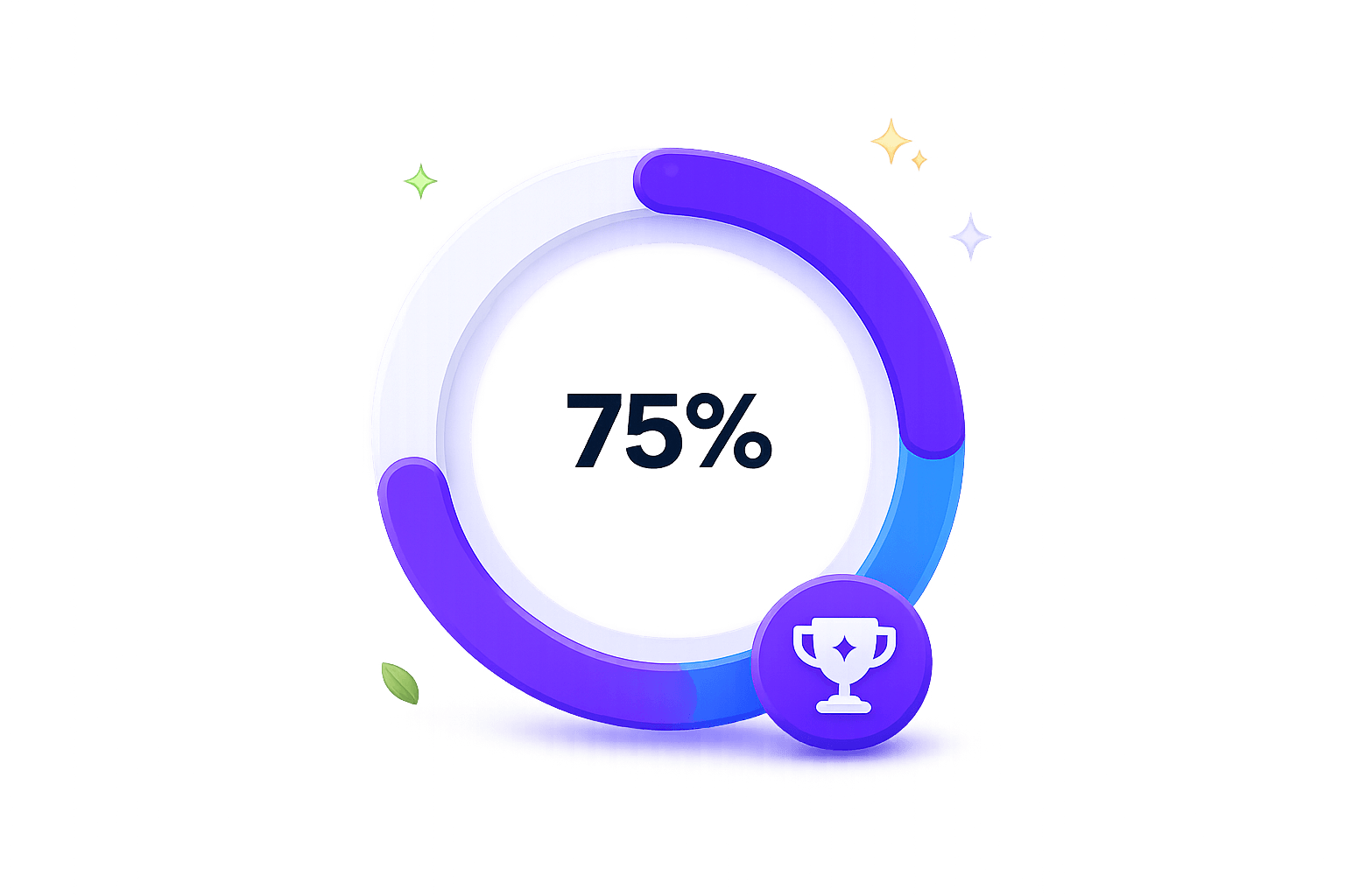 Circular goal progress illustration