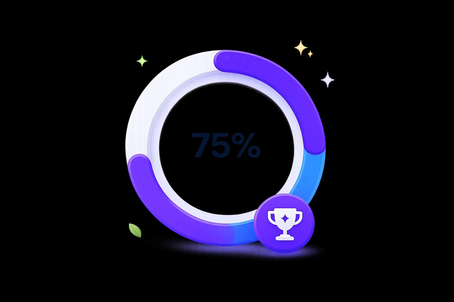 Circular goal progress illustration