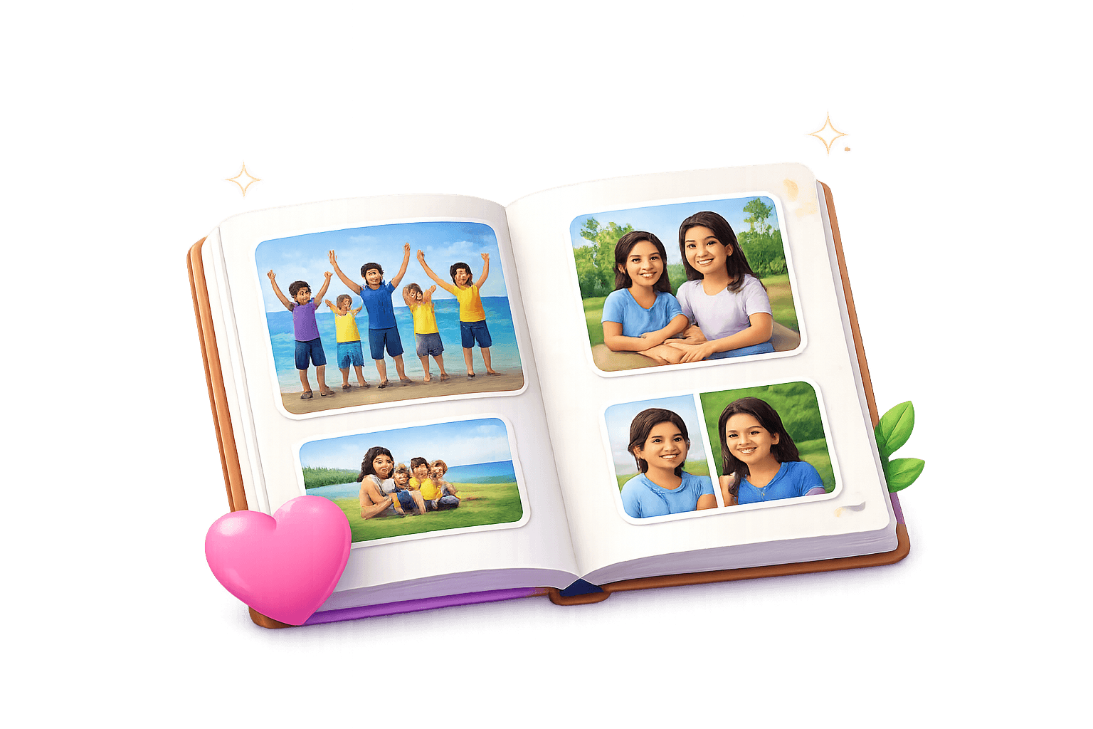 Family memory album illustration