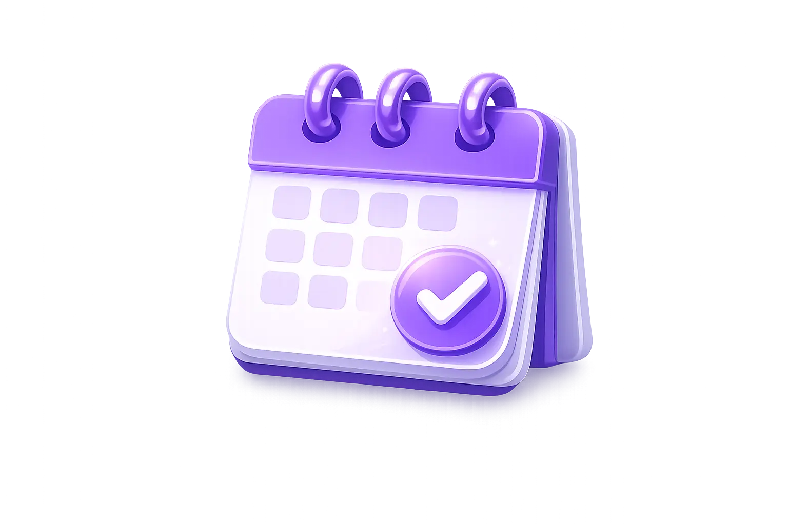 Calendar with check mark representing add event