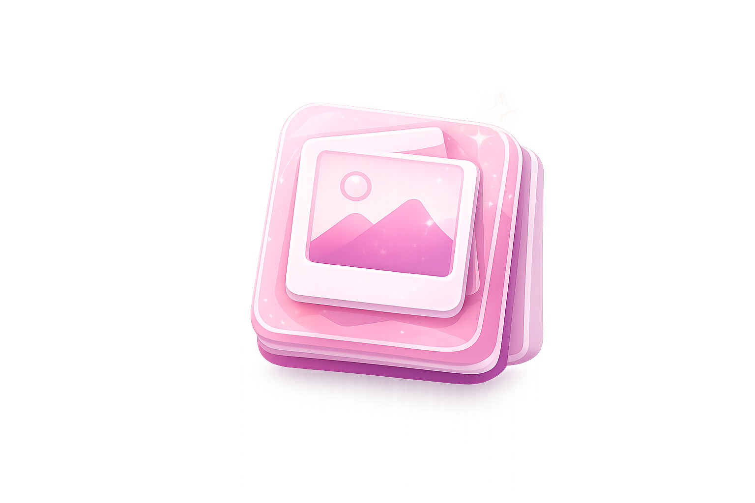 Pink photo cards representing add memory