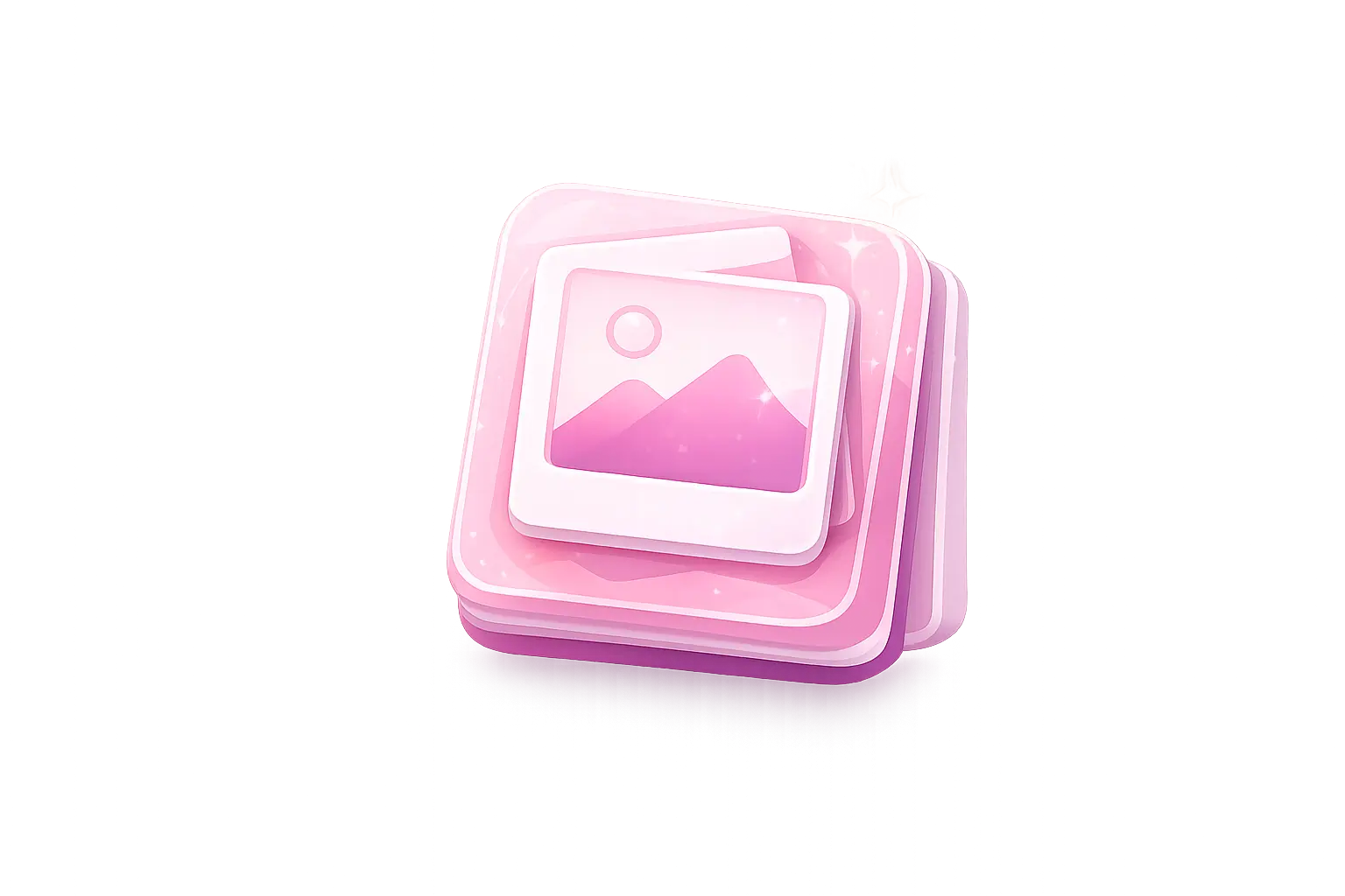 Pink photo cards representing add memory