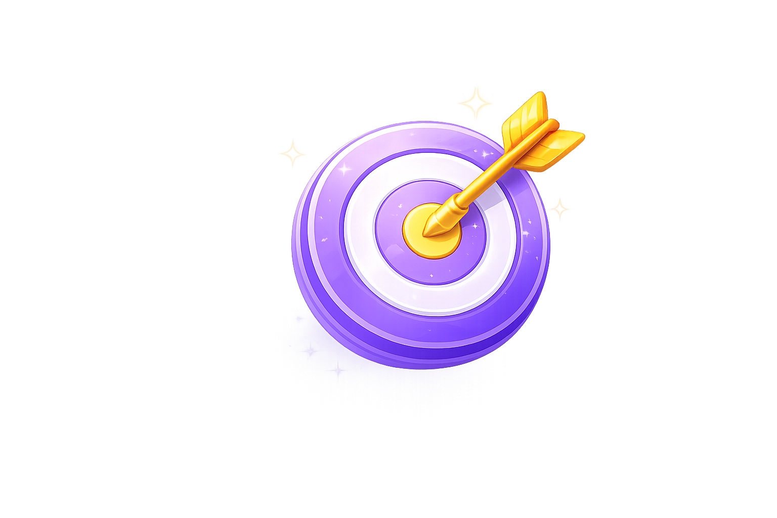 Target with arrow representing a new goal