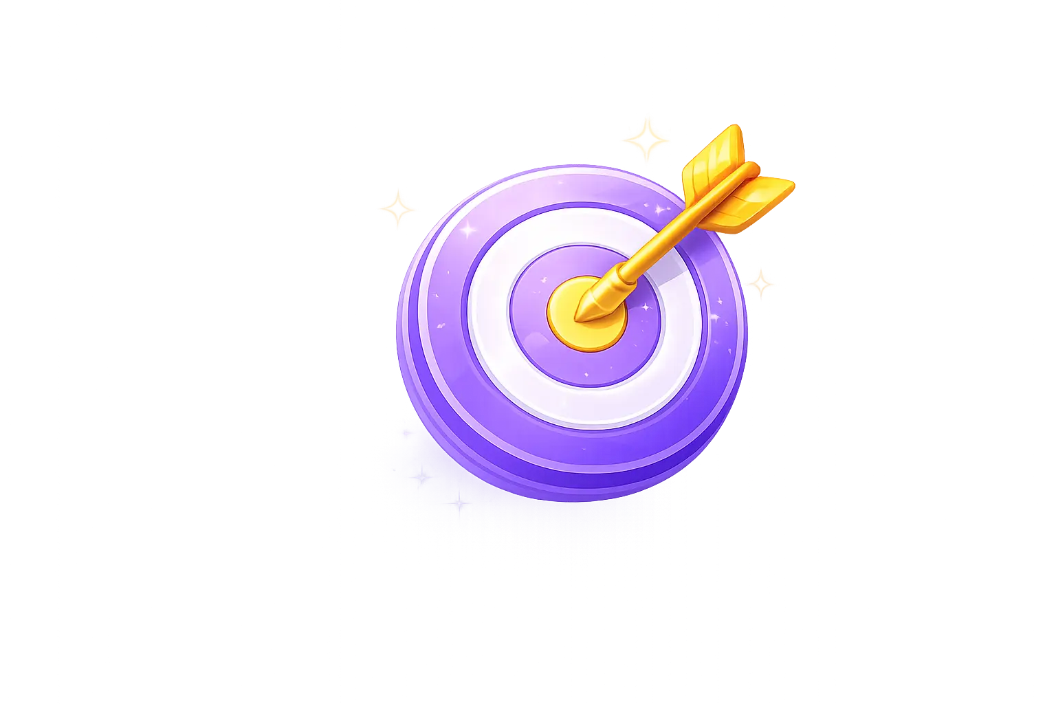 Target with arrow representing a new goal