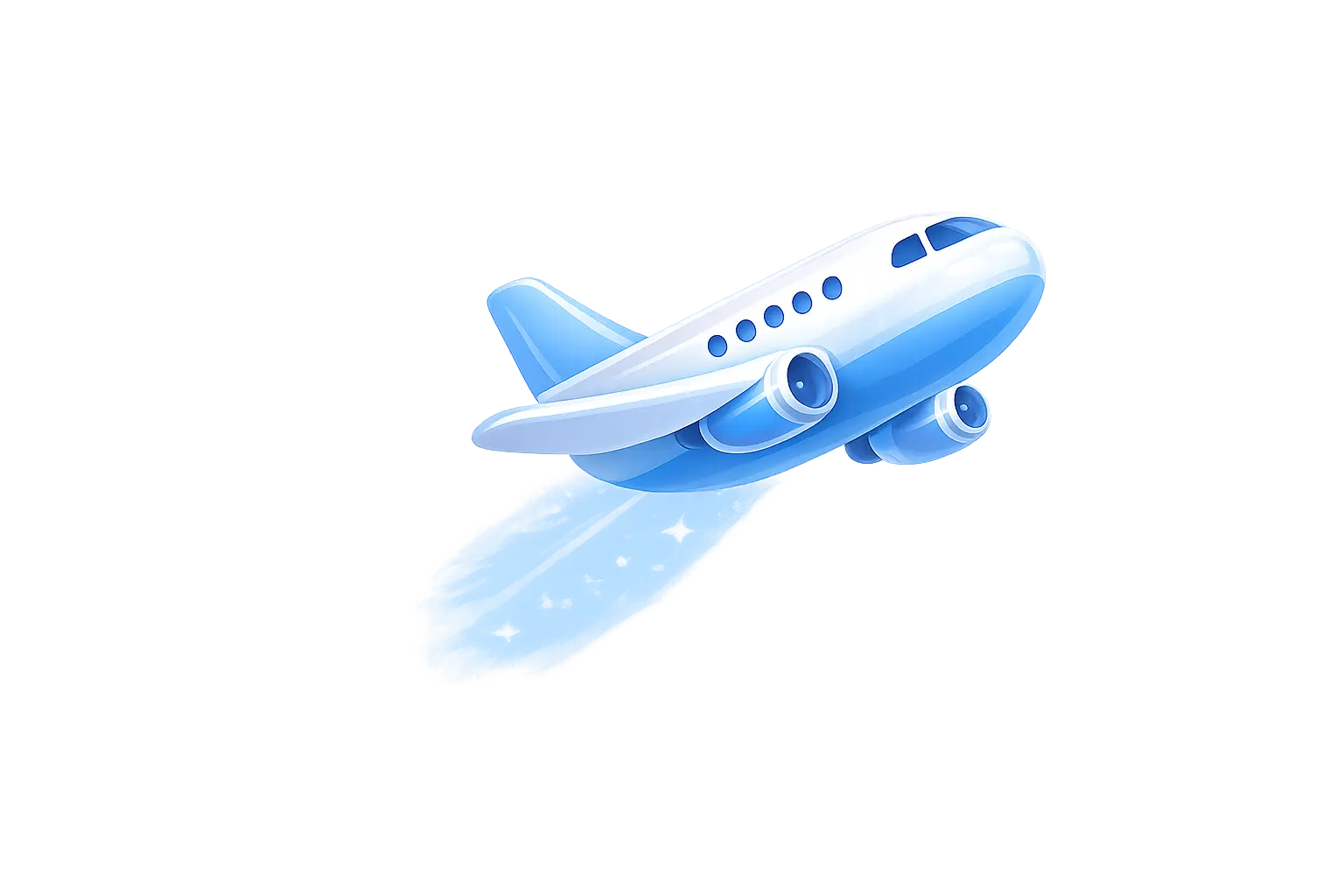 Airplane flying through clouds representing plan trip